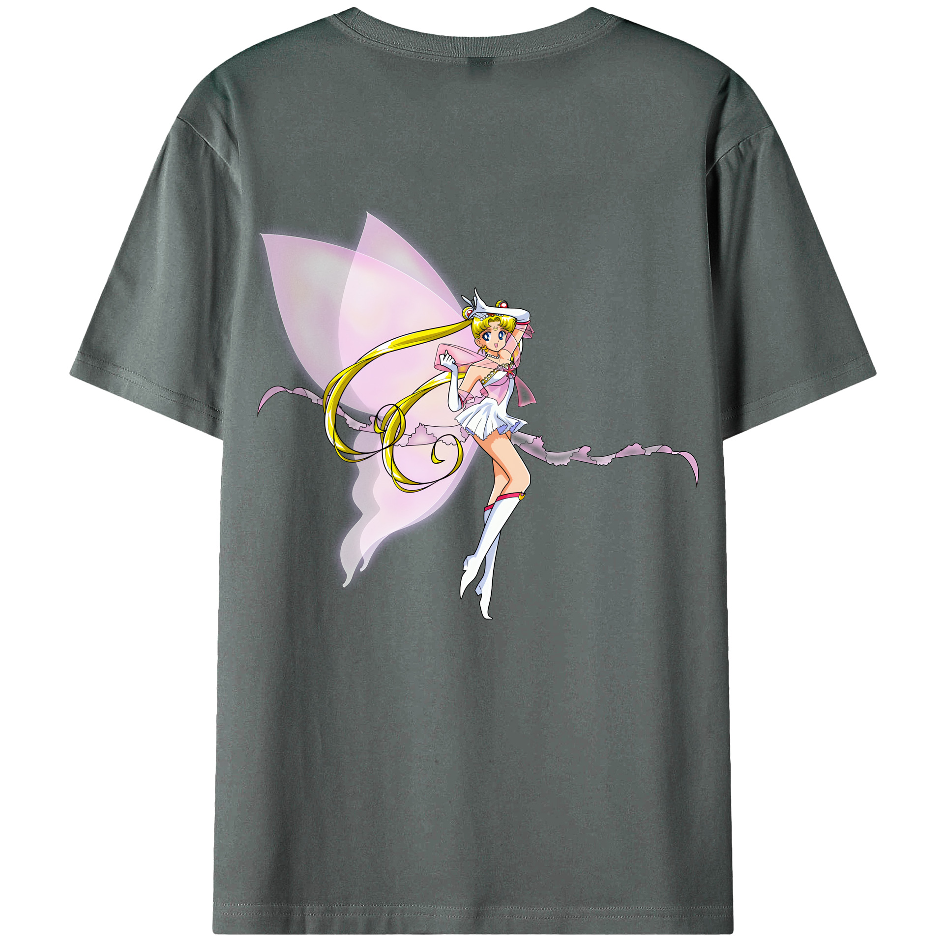 （画像用） 美少女戦士セーラームーン 月野 うさぎ つきの うさぎ Sailor Moon Tsukino Usagi 綿100％ メンズ半袖Tシャツ（バックプリント） 通気性